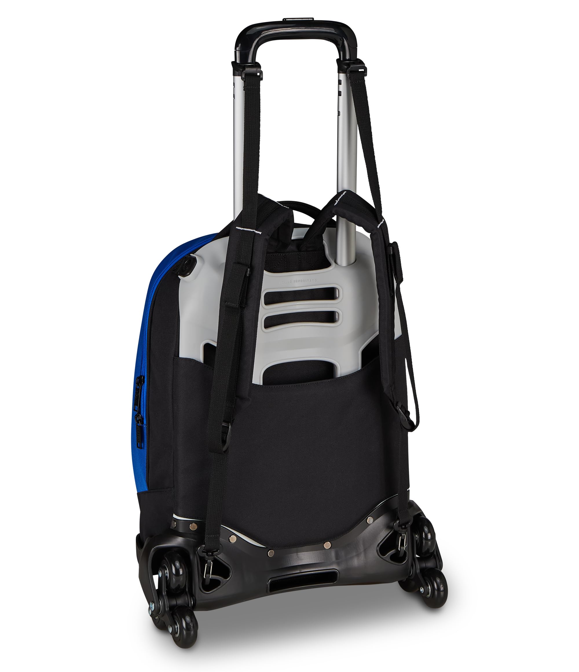 Seven Trolley Scuola Jack 3 Ruote Inter, Blu, 33 L, Scomponibile, Cross-over System, 3 in 1, Uso Zaino, Tasca frontale, Scuola elementare e media, Bambino, Ragazzo, Calcio, Prodotto ufficiale