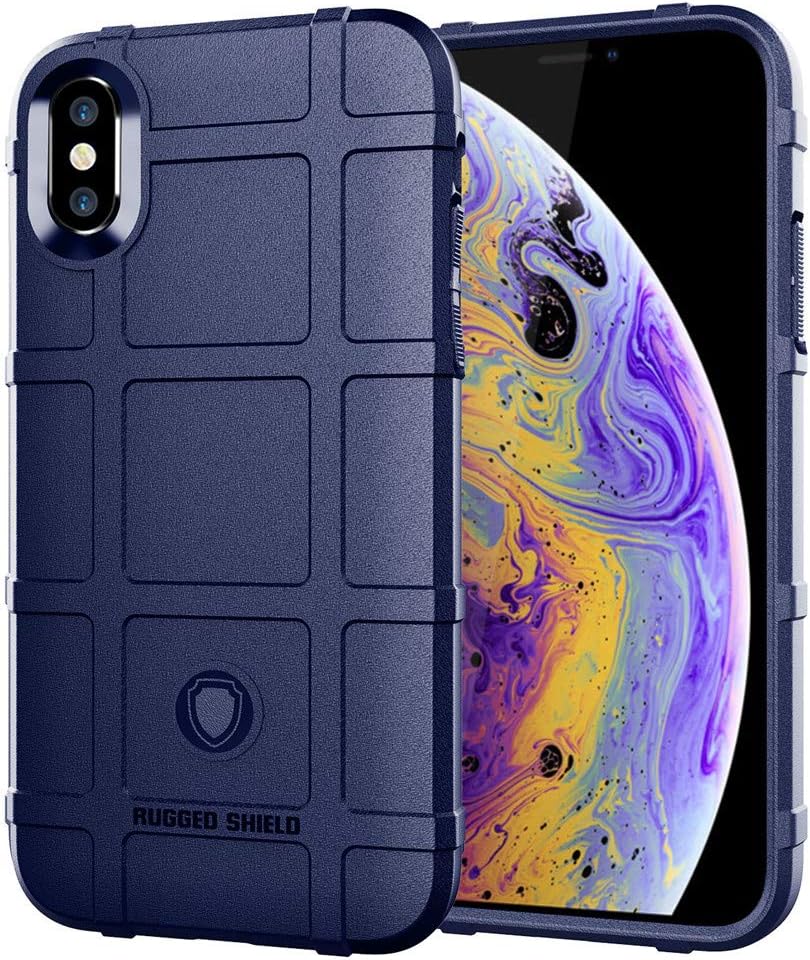 LABILUS iPhone Xs case, iPhone X case, (Rugged Shield Series) TPU Thick Solid Armor Tactical Protective Cover Case for iPhone Xs (5.8 inch), iPhone X (5.8 inch) - Navy Blue