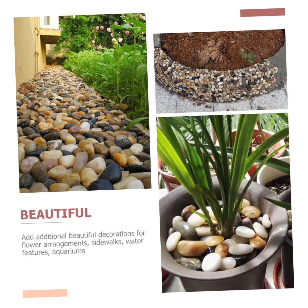 3packungen Dekorative Steine Für Garten Und Aquarium Natursteine Pro Packung Für Blumentöpfe Kunsthandwerk Und Landschaftsgestaltung Für Aquarien Und Terrarien