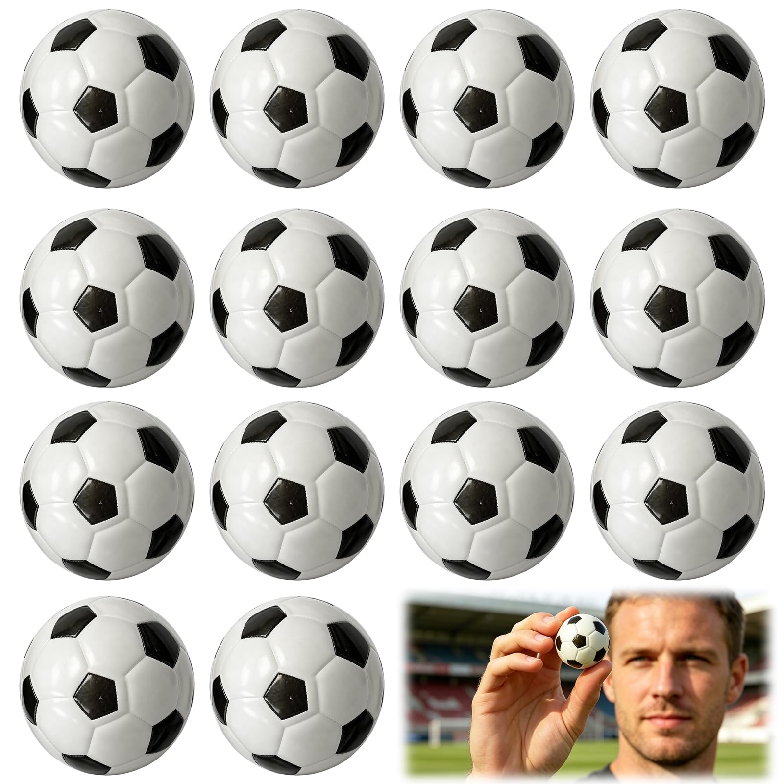 JBLJDWD 14PCS Mini Footballs, Table Football Balls, Party Bag Fillers, Small Football Balls for Family Entertainment and Soccer-Themed Gifts, 4 cm Diameter Foosball Replacement Balls