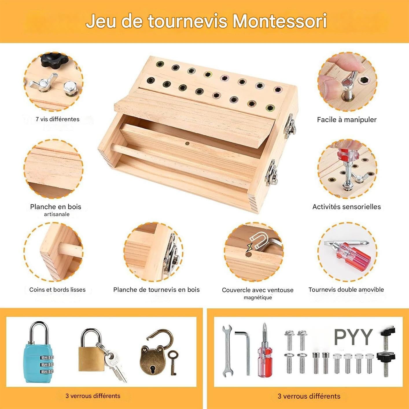 Clés et Serrures Jeux Enfants 2 3 4 5 Ans, Jouet Montessori, Motricité Occupé Planche Bébé Sensoriel éducatif pour Cadeau Garçon - Jeux - Jouets