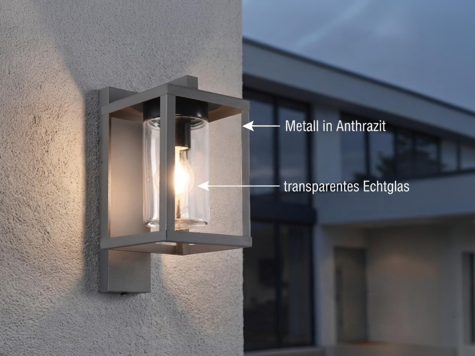Trio oświetlenie nowoczesne LED zewnętrzne latarnia ścienna z aluminium z czujnikiem zmierzchu, antracyt