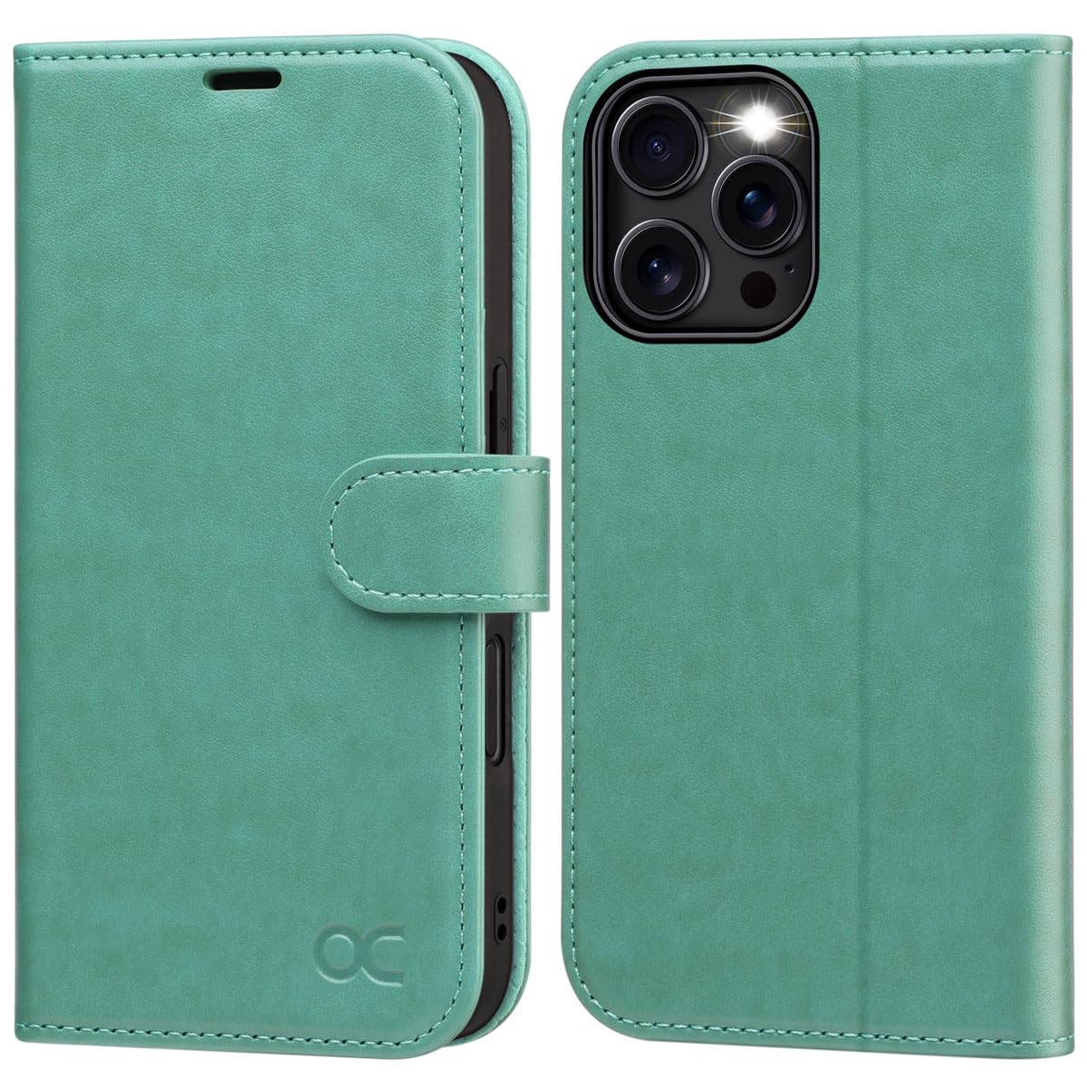 OCASE for iPhone 16 Pro Case, PU Leather Wallet, Magnetic Flip Folio Cover with RFID Blocking, Card Holders, Shockproof TPU