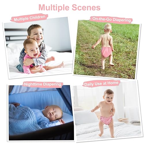 Miniatura 7 de Pañales de tela reutilizables ajustables 6 piezas más 6 plantillas