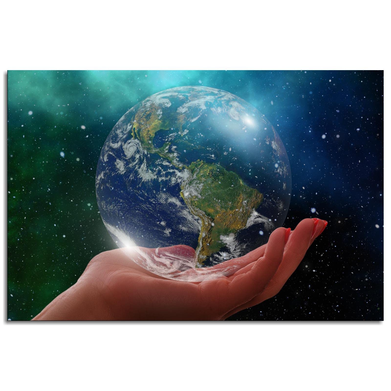 Amazon.co.jp: 地球儀 キャンバスプリント 地球の世界 ポスター