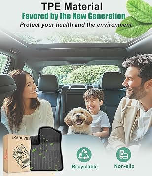 Original 2017-2025 2026 Q7/SQ7 Floor Mats & Cargo Liner for Audi Q7 All Model - Custom Fit All Weather TPE Floor Liners for Q7/SQ7 1st & 2nd Row & Trunk Mat Full Set Car Mats, Black