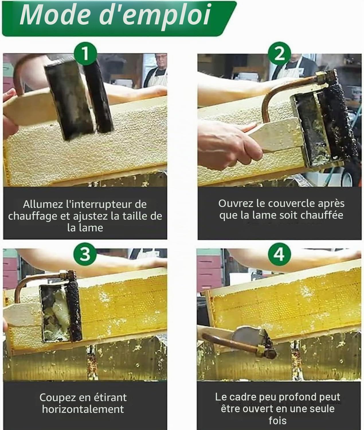 Couteau À Miel Électrique, Extracteur De Miel À Gratter | Grattoir À Miel Avec Manche En Bois, Couteau À Désoperculer Pour Les Fournitures De L'apiculteur