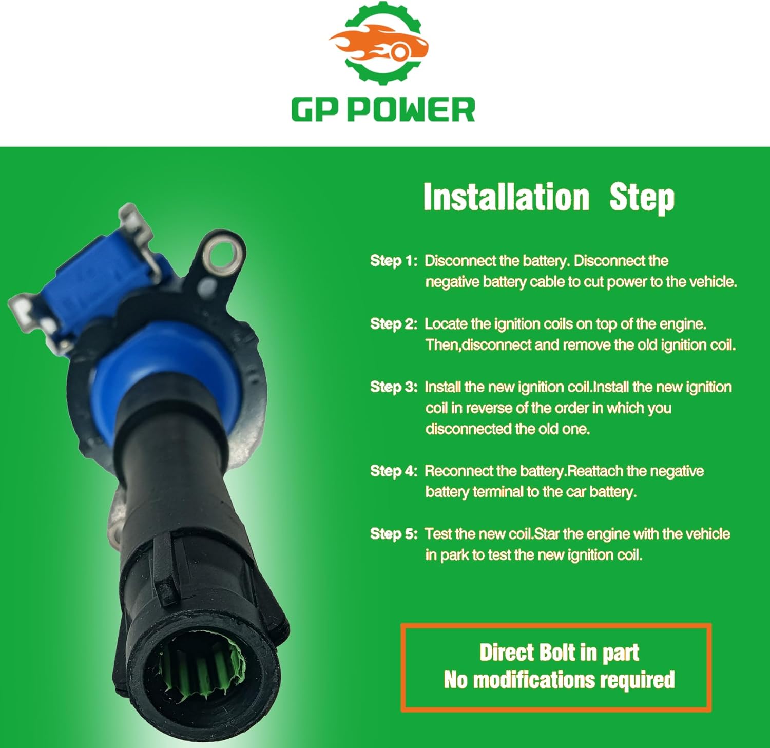 Performance Ignition Coil Packs UF354 Set of 8 Compatible With BMW 540 740 840 M5 X5 Z8 4.4 5.0 V8 M52 M54 M62 S52