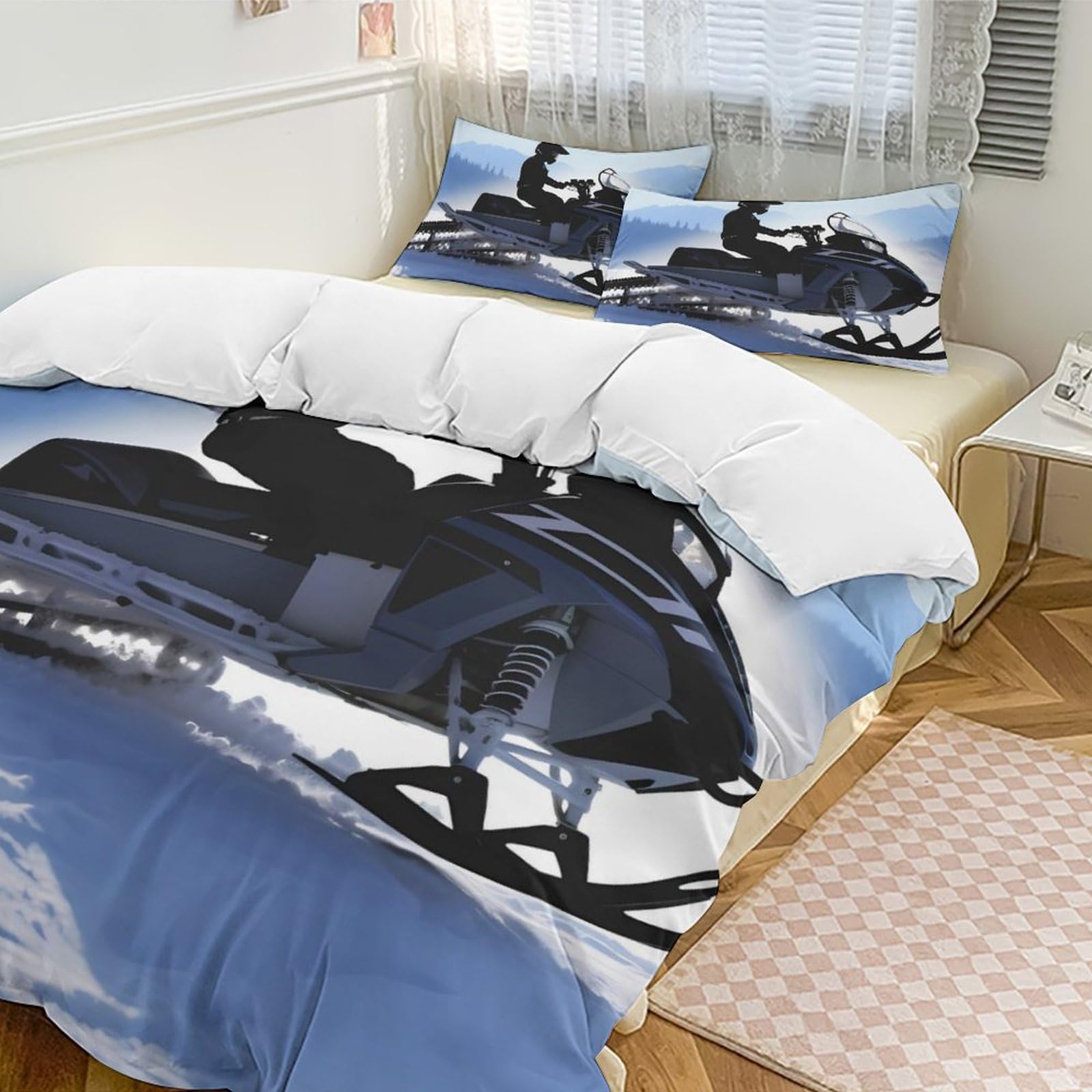 Parure de lit 3 pièces fini les nuits trop chaudes avec cette housse de couette légère grand lit