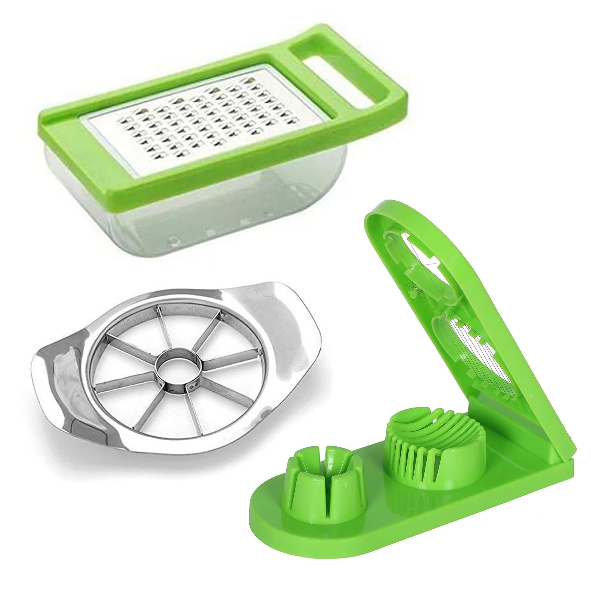 Sulfar Combo of Cheese Grater, 2 in 1 Egg Cutter, Stainless Steel Apple Cutter