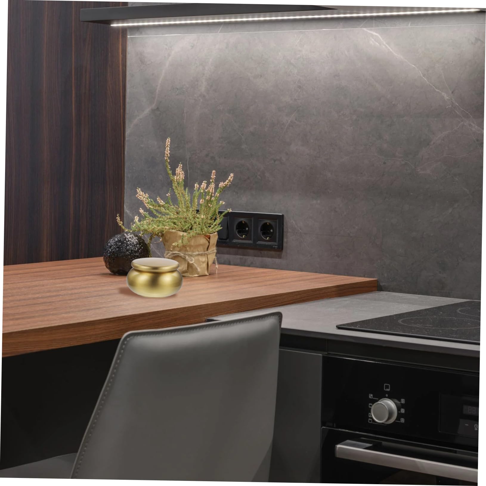 minkissy Urna de Cremación Pequeña de Cobre Dorado Buen Sellado, Diseño Simple y Elegante, para Guardar Cenizas en Hogares y Cementerios
