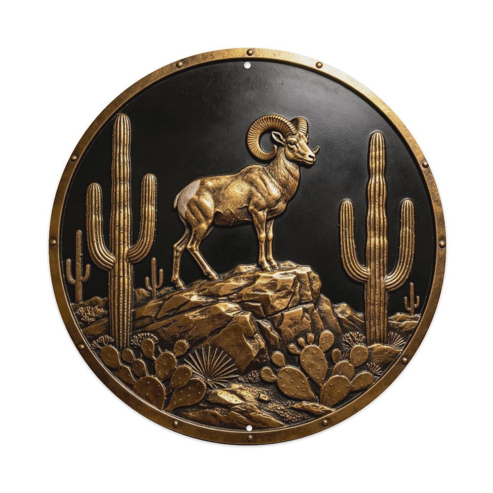 Desert Bighorn Sheep Metal Tin Sign Plaque