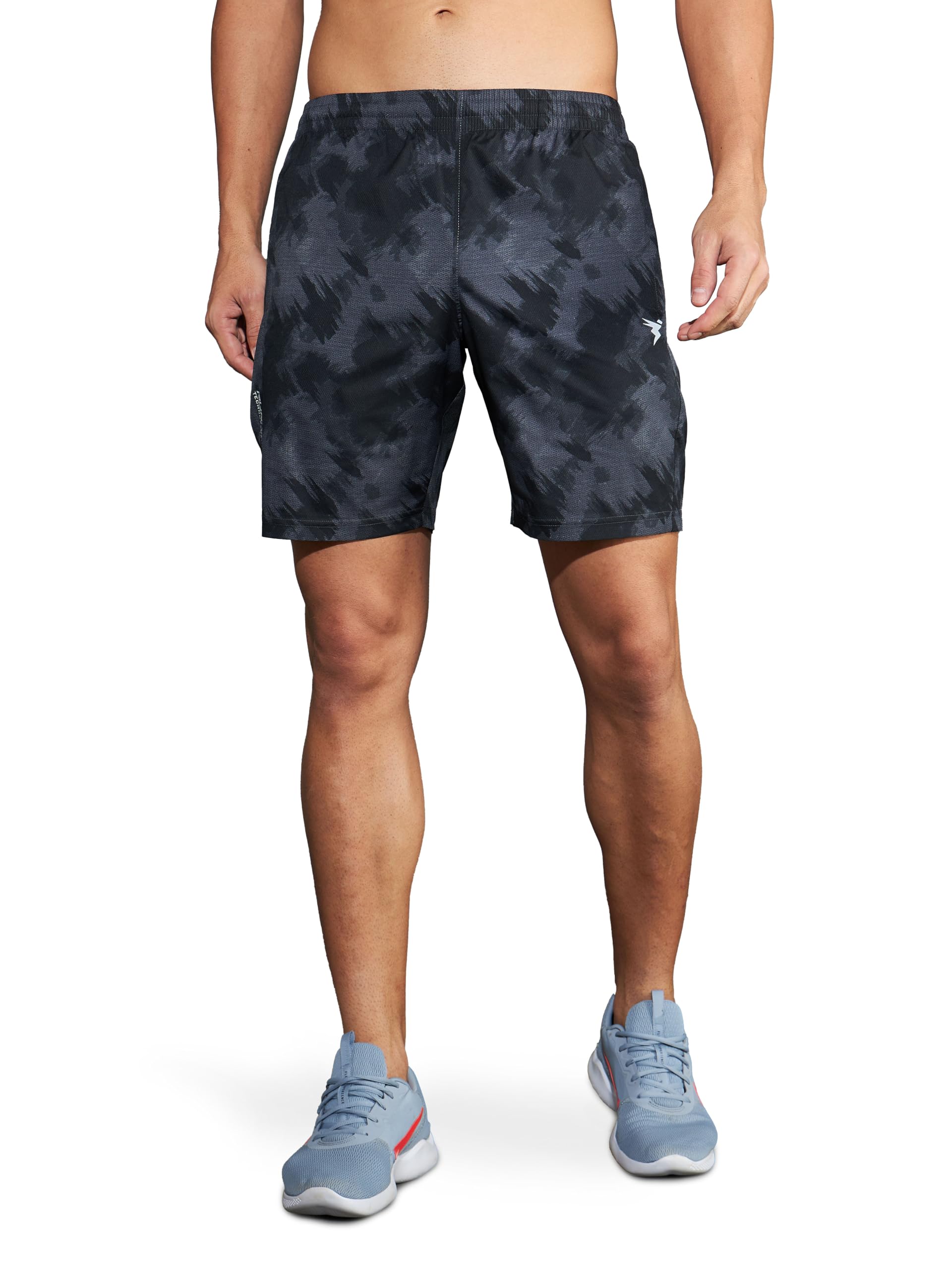 TECHNOSPORT Men's Regular Fit All Over Print Stretchable Shorts with Quick Dry, Anti Odour for Gym, Sports and Regular Use-image-30