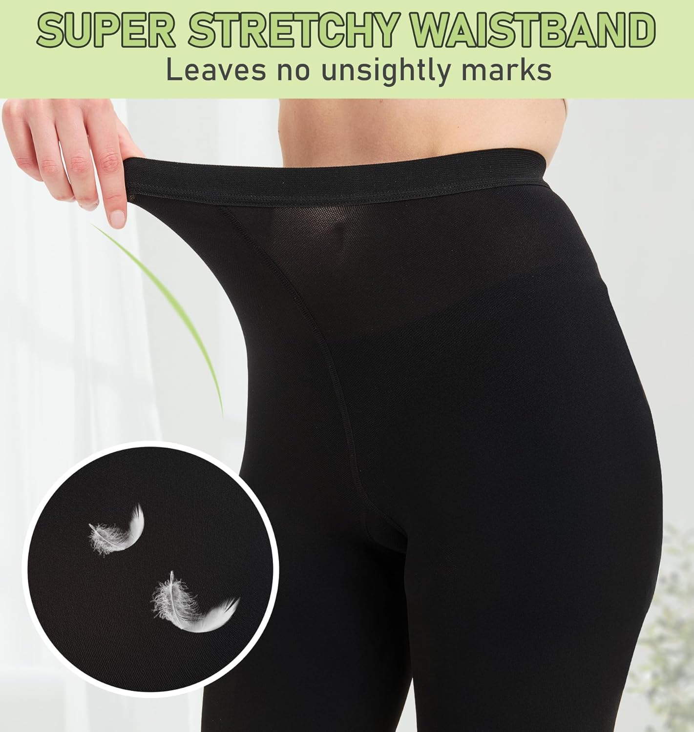 KEKING Medical Compression Pantyhose for Women & Men, Comfort 15-20 mmHg Graduated Compression Support Stockings, Open Toe Compression Tights for Varicose Veins, Edema, Flight, Black M - Image 4