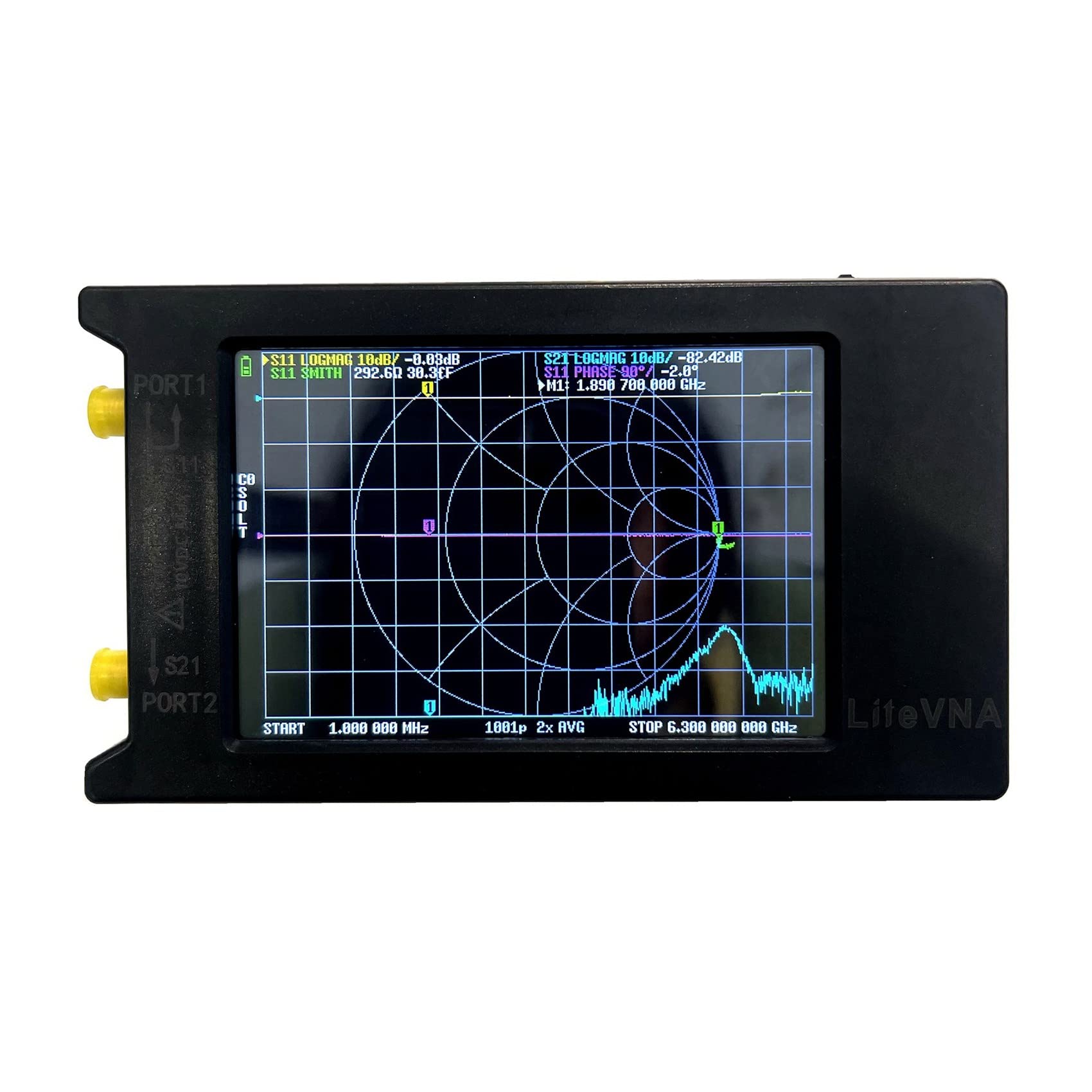 Nuevo LiteVNA-64 50KHz-6.3GHz LiteVNA 4Inch Pantalla táctil Vector Analizador de red UHF Analizador de antena de NanoVNA