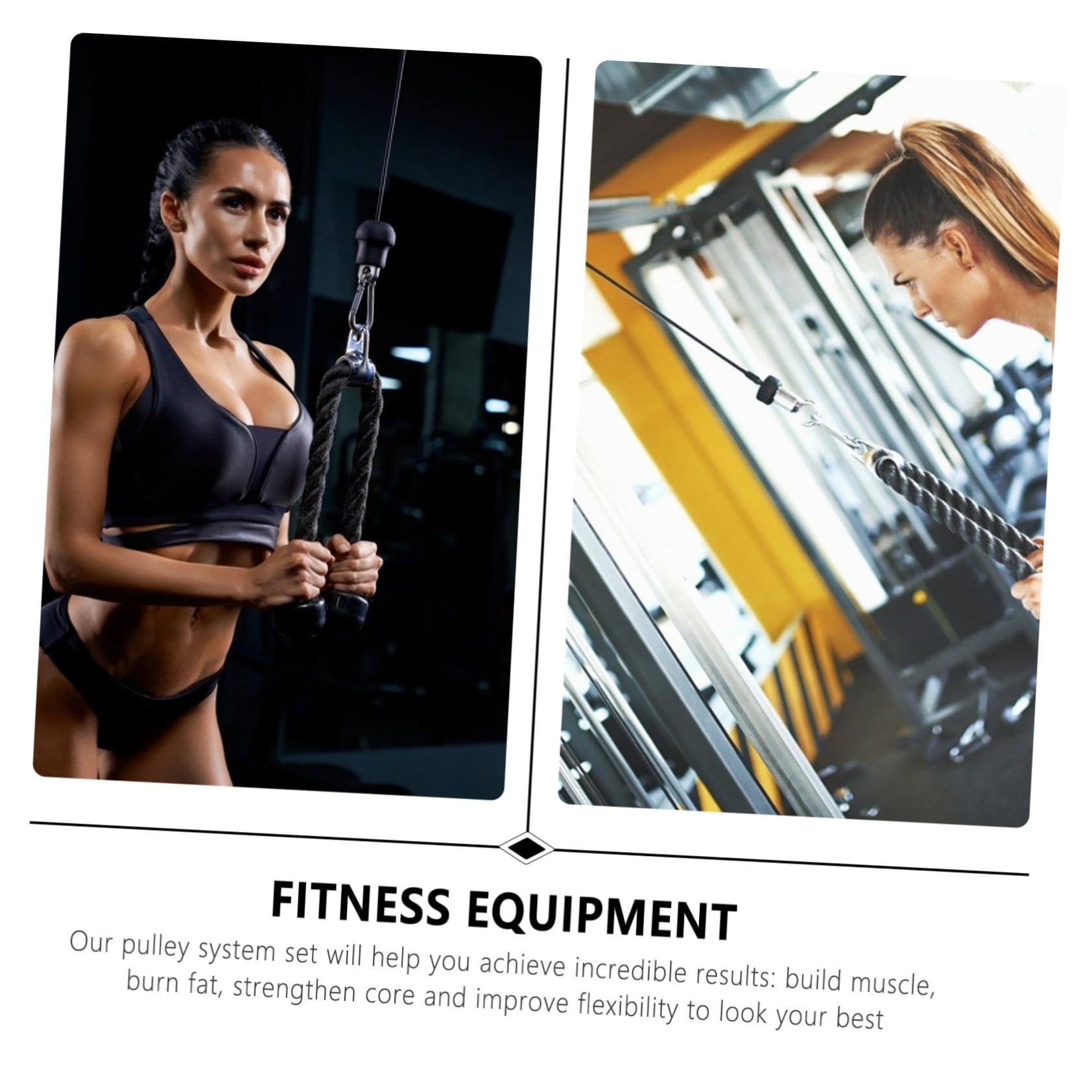 Ejercitador de Brazos Juego de Poleas de Fitness de Metal Negro