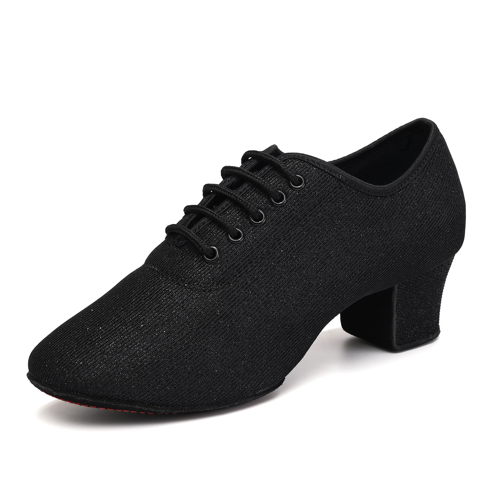 YCALCP Women's Ballroom Dance Shoes Latin Dance Shoes for Women Lace-up Closed Toe Low Heel Salsa Practice Professional Performance Dancing Shoes
