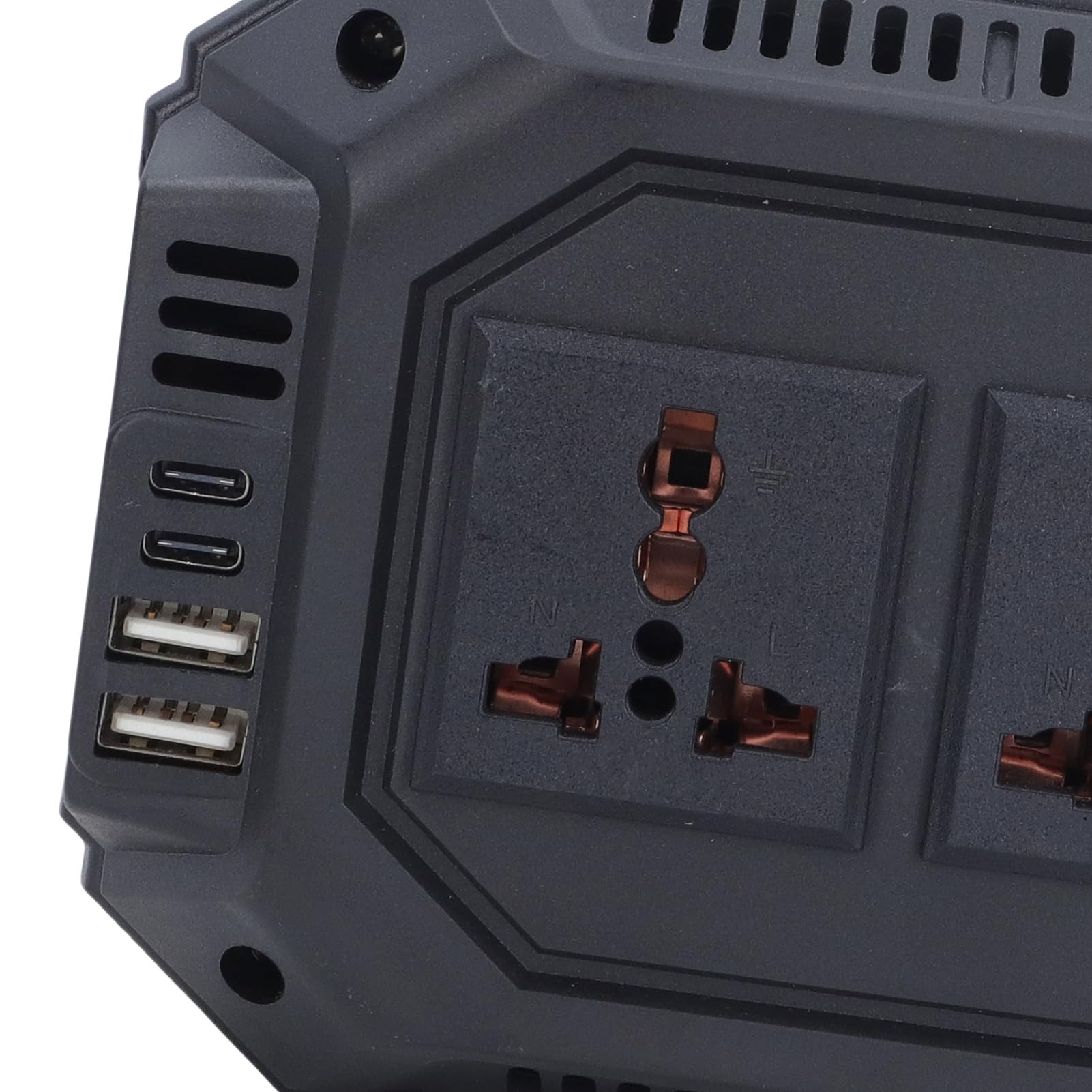 Drfeify Falownik Samochodowy Przetwornica Mocy o Czystej Fali Sinusoidalnej 800 W 12 V do 220 V ABS z Wyświetlaczem LCD 2 Gniazda 2 Porty USB Porty Szybkiego ładowania do Podróży Pojazdem Użytku na