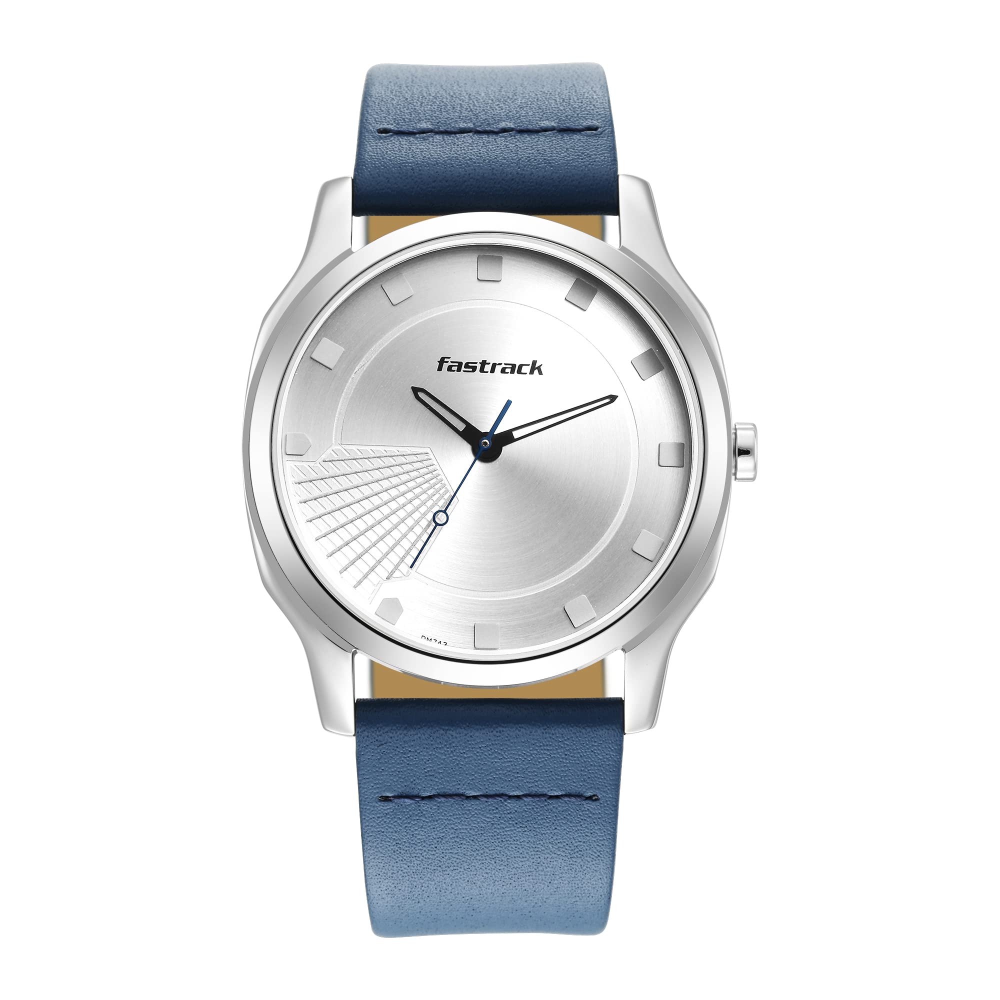 Fastrack Men Leather Stunners 4.0 Analog Watch, Band Color-Blue,Dial Color-Silver (B0B7B2JS7Y) Amazon Price History, Amazon Price Tracker