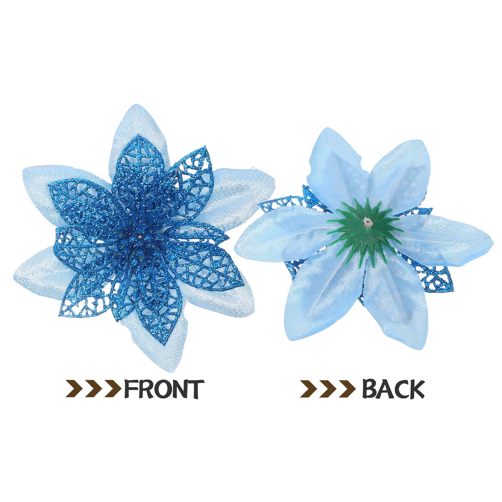 TOYANDONA 100 Unidades Flor de Navidad Artificial para Árbol y Coronas,