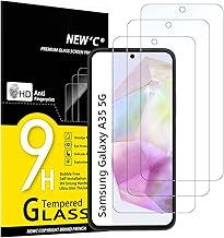NEW'C 3 Pack Designed for Samsung Galaxy A35 5G (6.6 Inch) Screen Protector Tempered Glass,Case Friendly Scratch-proof, Bubble Free, Ultra Resistant