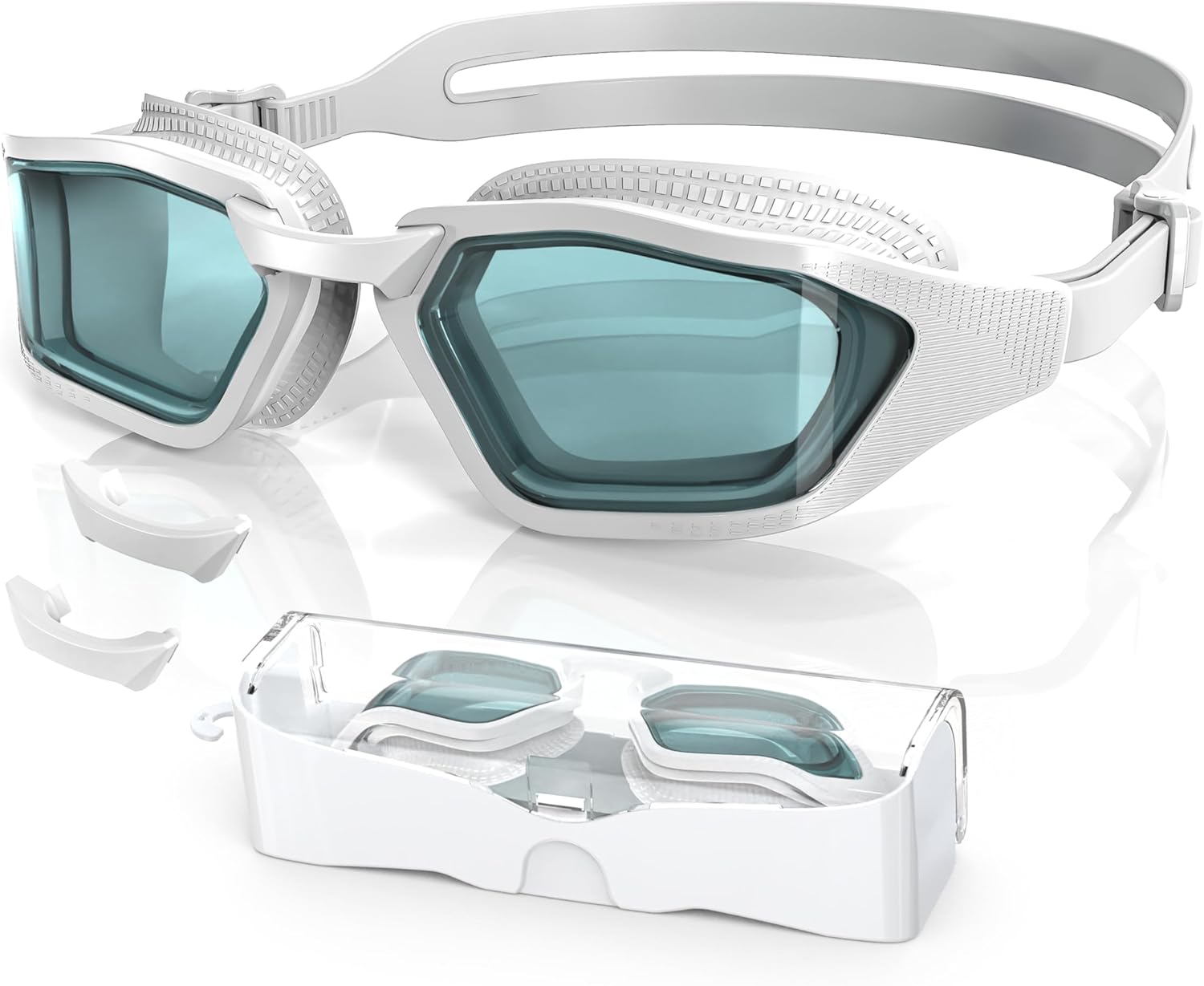 Greatever Sleek Swim Goggles Unisex-Adult, UV400 Protection Swimming Goggles, HD Wide View Goggles, Anti Fog No Leakage