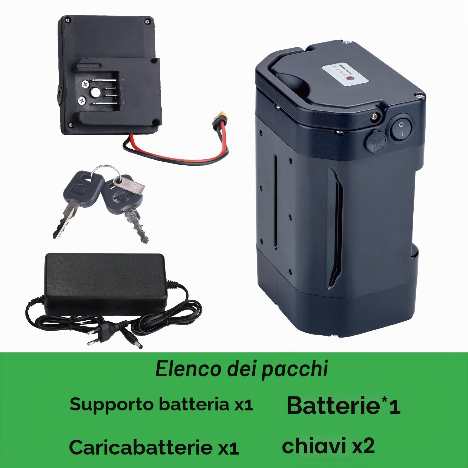 Batteria e-bike 36V 12Ah di ricambio per Ansmann, Heinzmann, PortaHK bici con caricabatterie, Safe Lock (36V 12Ah)