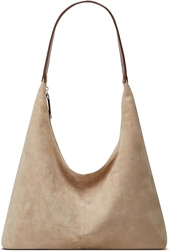 Miniatura 11 de Bolso de hombro de ante moderno para mujer, bolsa de mano, bandolera, bolso con asa superior, bolso para viajes, universidad, trabajo B Pu Beige