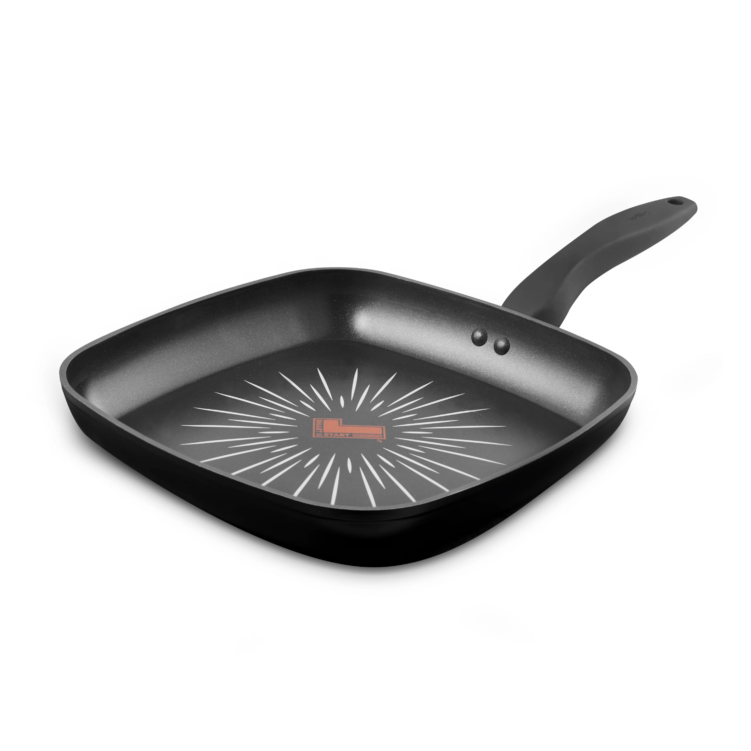 Tower SmartStart Forged 26cm Aluminium Grill Pan with Easy Clean Aeroglide Non-Stick, 8X Stronger, Induction Compatible, Oven Safe, Long Lasting, PFOA Free, T800307