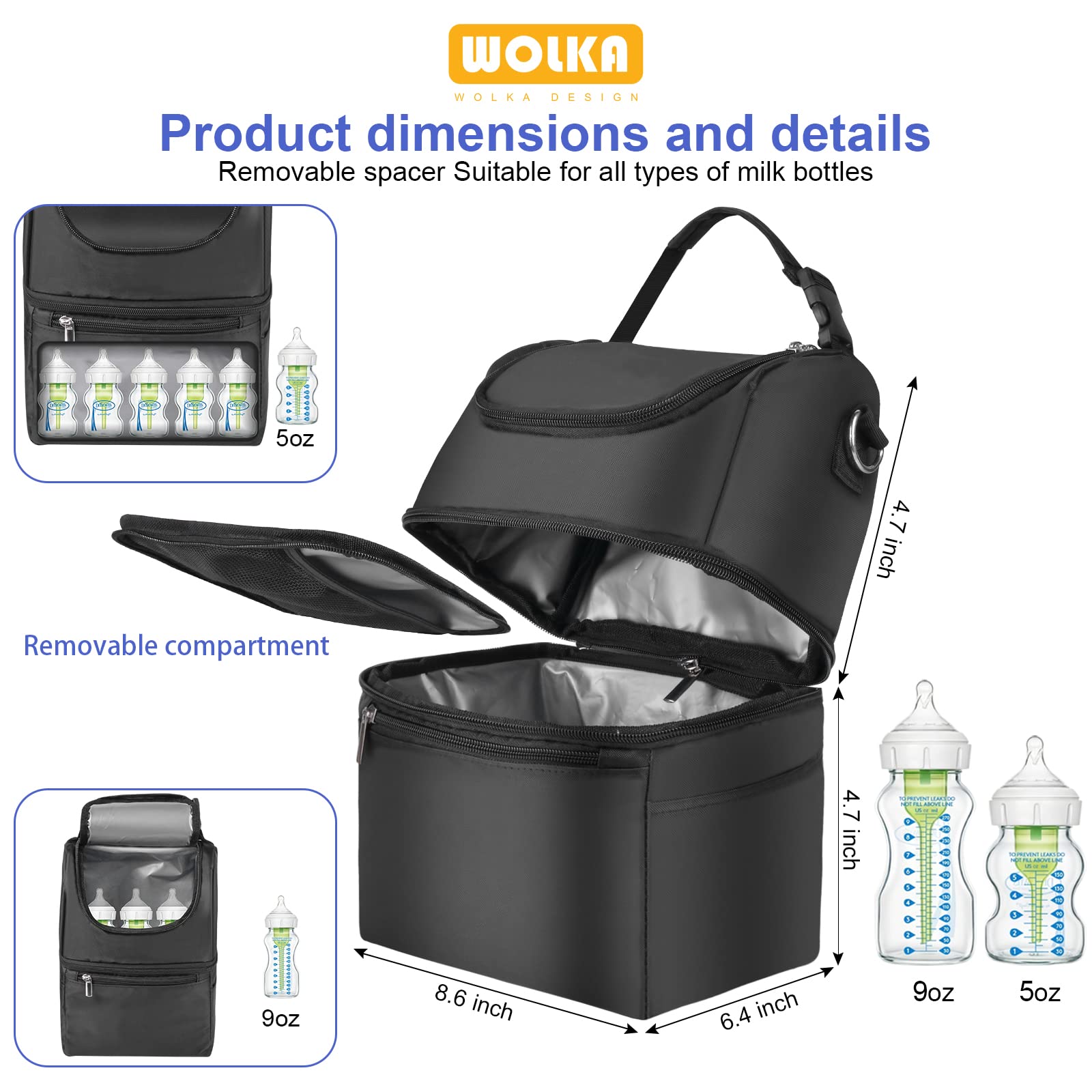 REOFLYUP Insulated Baby Bottle Bags Baby Bottle Cooler Bag Breastmilk Thermal Bag Water Bottle Bag For Baby Bottle Holder - View #4