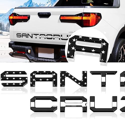 Letras de inserciones para portón trasero compatibles con Santa Cruz 2022 2023 2024 2025 3D elevado y fuerte adhesivos letras adhesivas para emblema