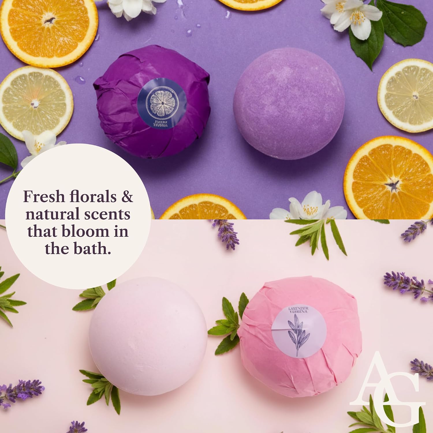 ADELEGOURDAIN Bath Bombs Set 7 pcs - Gift Set for Women, 200g Extra Large Oversized, Mineral Bath Bombs for Sensitive Skin, Gift Set Box for Her Birthday