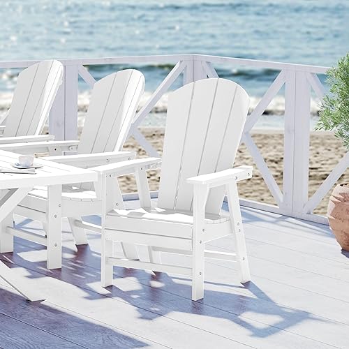 Vista 141 de WestinTrends Malibu Malibu Patio al aire libre HDPE plástico Adirondack silla comedor teca