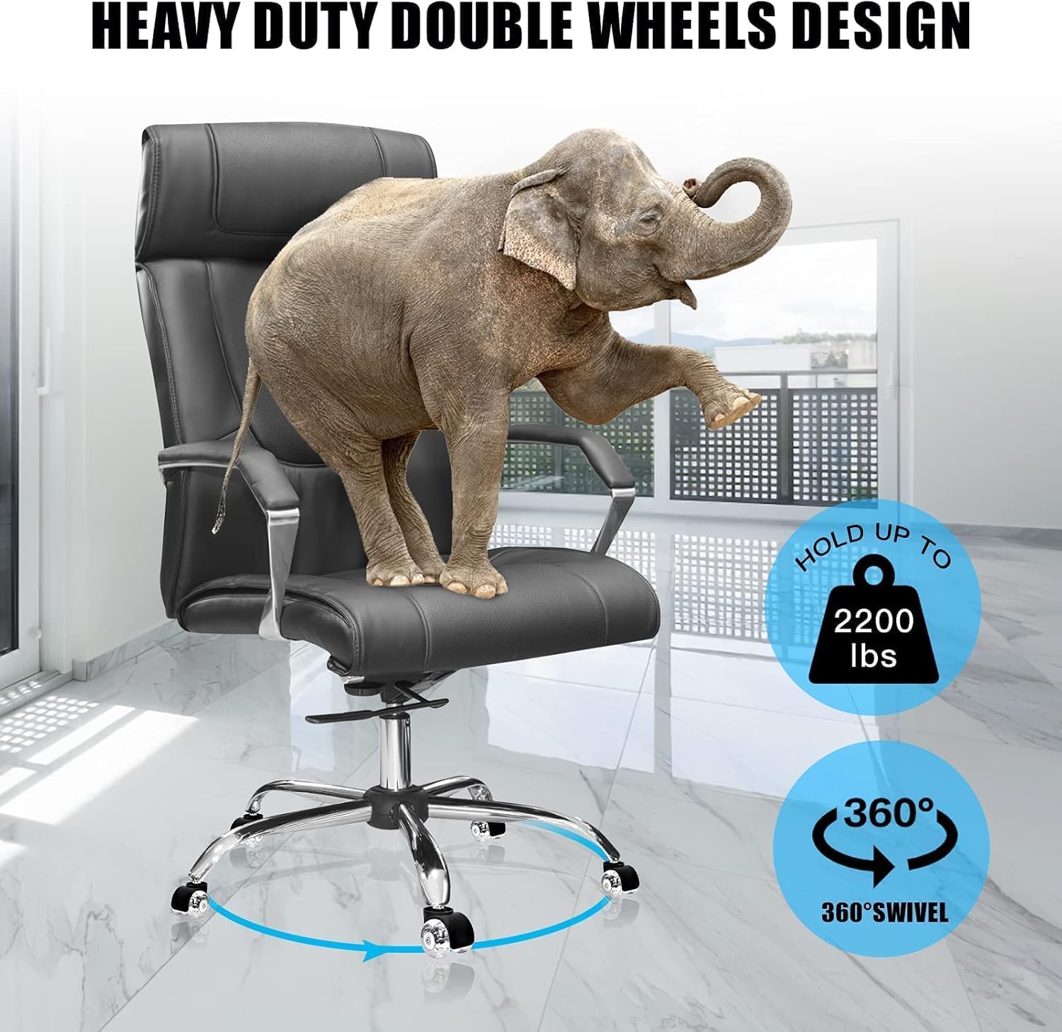 Office Chair casters,2 inch Replacement Desk Chair Wheels,Safe Quiet Rolling for Office Chair(Set of 5),Mute Rubber Rotating Desk Chair Caster Wheels, Safe for All Floors(Gold)