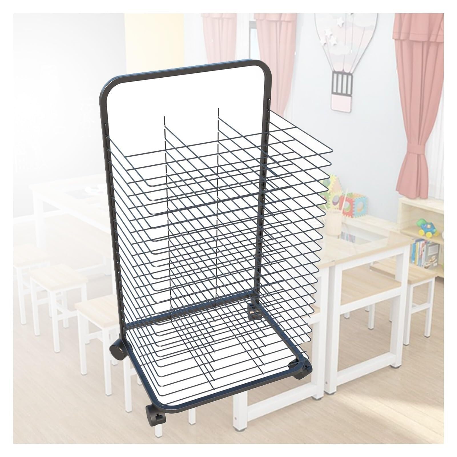 Aioneer Art Drying Rack With 20 Shelves, Space-Saving Artwork Storage Display Rack With Wheels, Ideal For Schools, Classrooms, And Art Studios