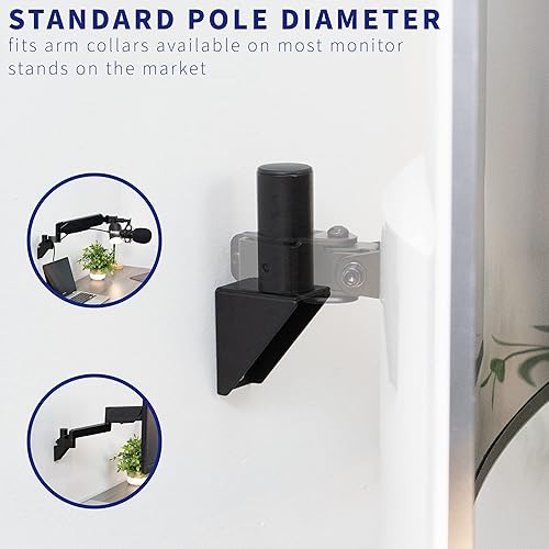 Miniatura 3 de VIVO Soporte de poste de conversión de montaje en pared, para brazos de montaje de monitor simple o doble, estándar de 1-3/8 pulgadas de diámetro,