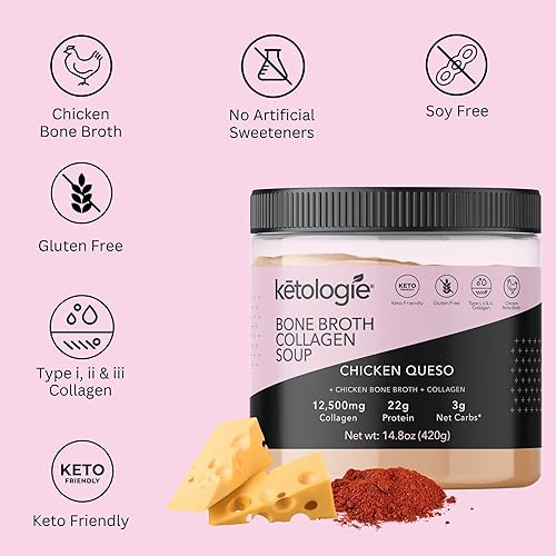 Miniatura 2 de Ketologie Caldo de Hueso Sopa de Colágeno Pollo Queso 14.82 oz