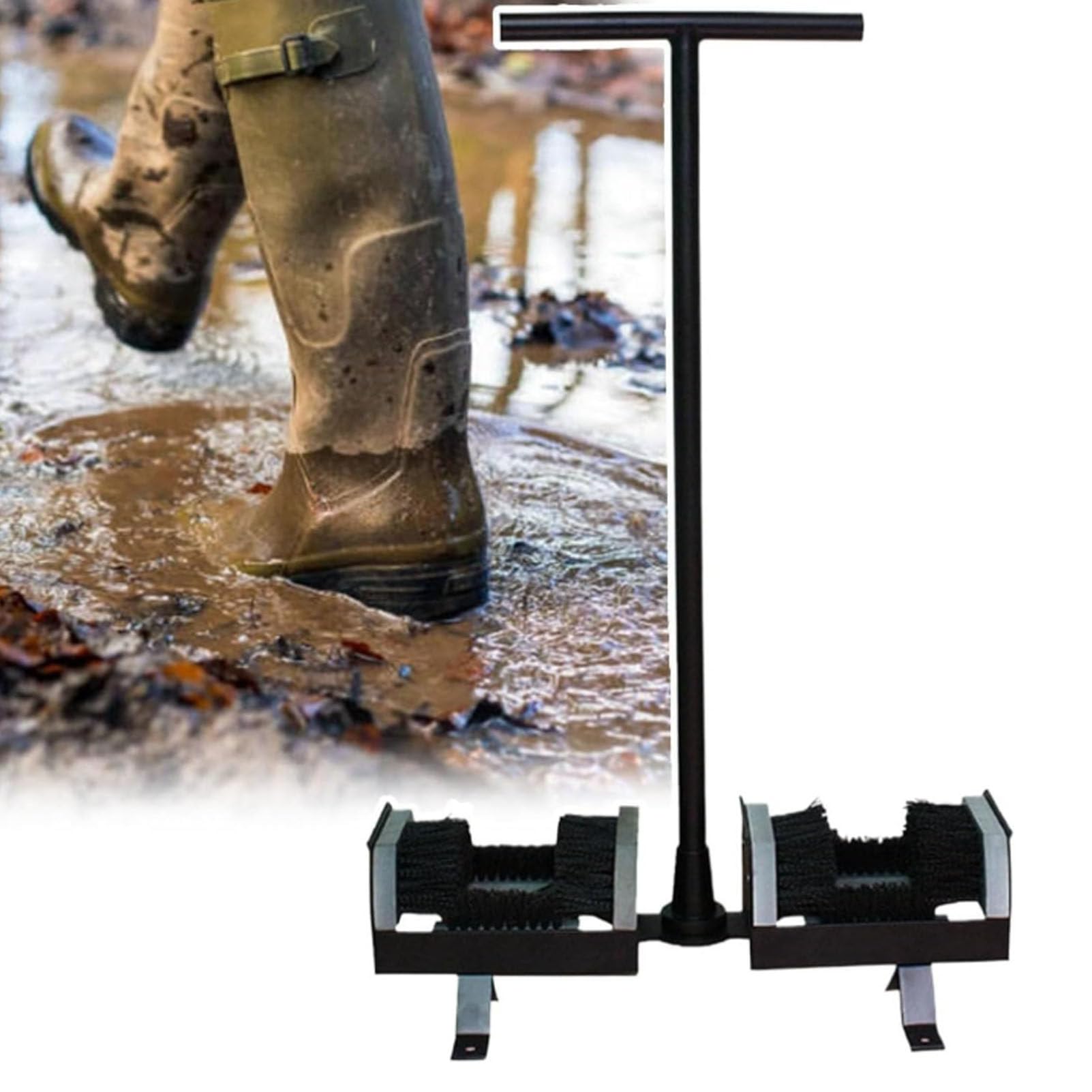 Strapazierfähige Stiefelschaberbürste mit Griff, Outdoor-Schuhreiniger Schrubber zur Entfernung von Schlamm und Schmutz