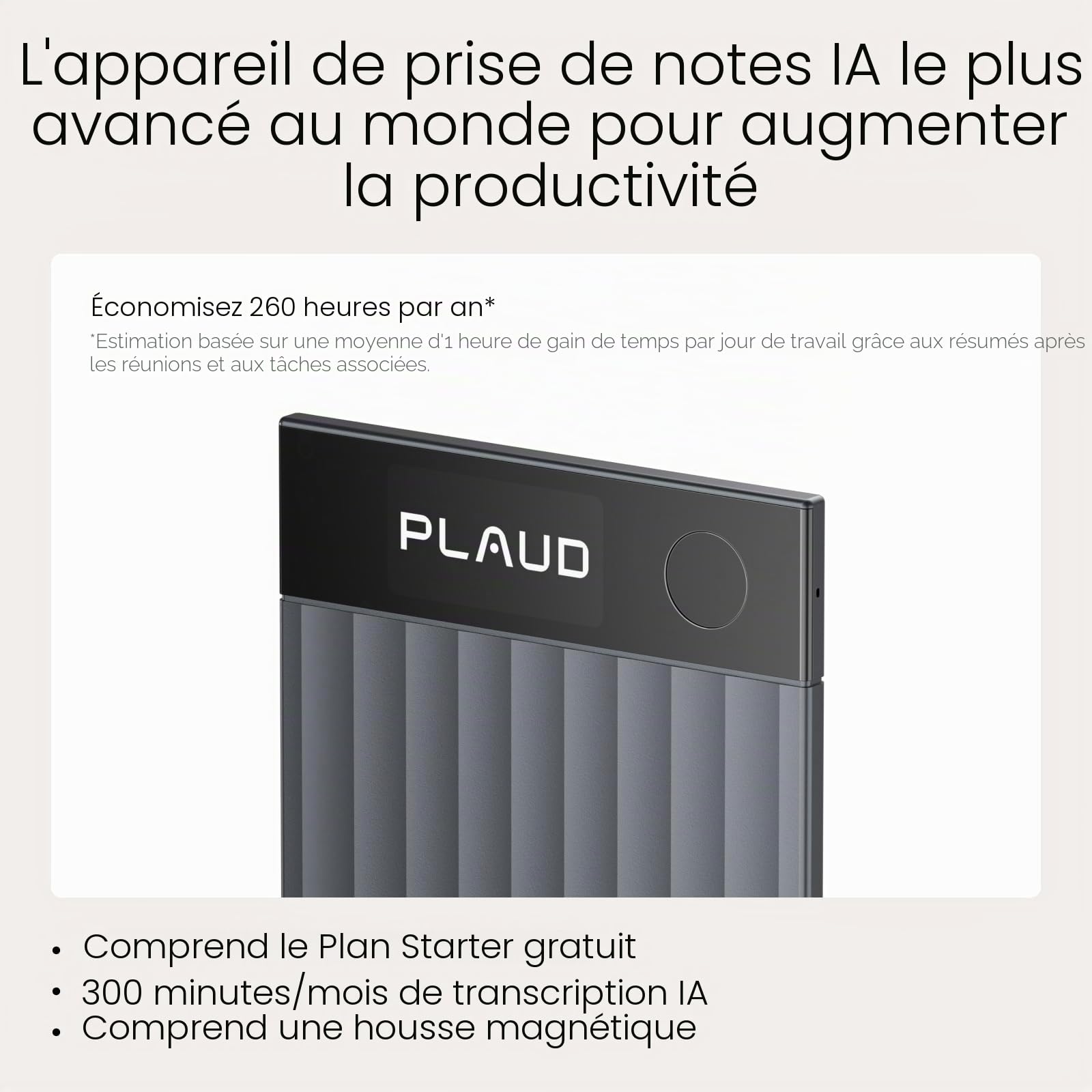 Plaud Note Pro et Housse Magnétique en Bundle (Bleu Foncé), Enregistreurs Vocal IA avec Transcription et Résumé AI Dictaphone Enregistreur Audio pour Cours Réunions