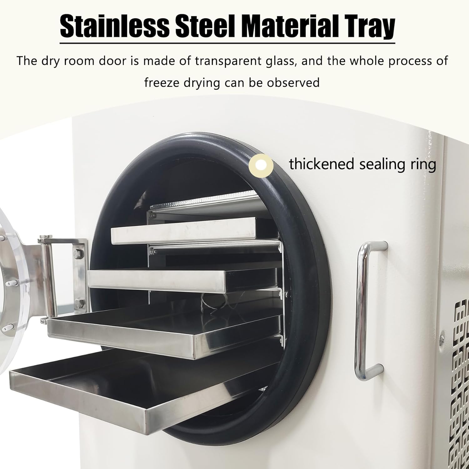 TECHTONGDA Freeze Dryer -25℃ Food Dehydrator Machine 4 Stainless Steel Trays 11lbs Processing Capacity Sublimation Condensation Dryer Freeze Drying Machine with Vacuum Pump for Fruits Vegetables 110V