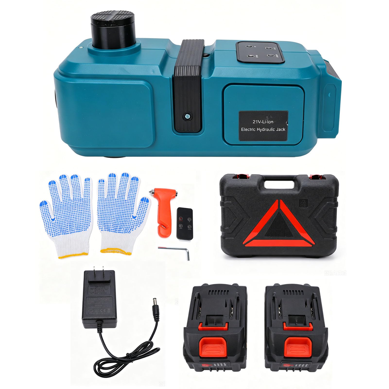 Hyuduo Macaco Hidráulico Elétrico para Carro, Bateria de 5 Toneladas 2x4000mAh (Plugue