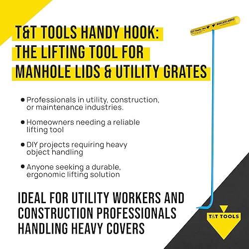 Miniatura 3 de T&T Tools Práctica herramienta de elevación de gancho, extremo de gancho único de 42 pulgadas fabricado con acero de 38 pulgadas, ganchos de