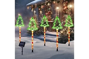 Illuminating Christmas Nights: 5-Pack Red & Green Solar Pathway Lights
