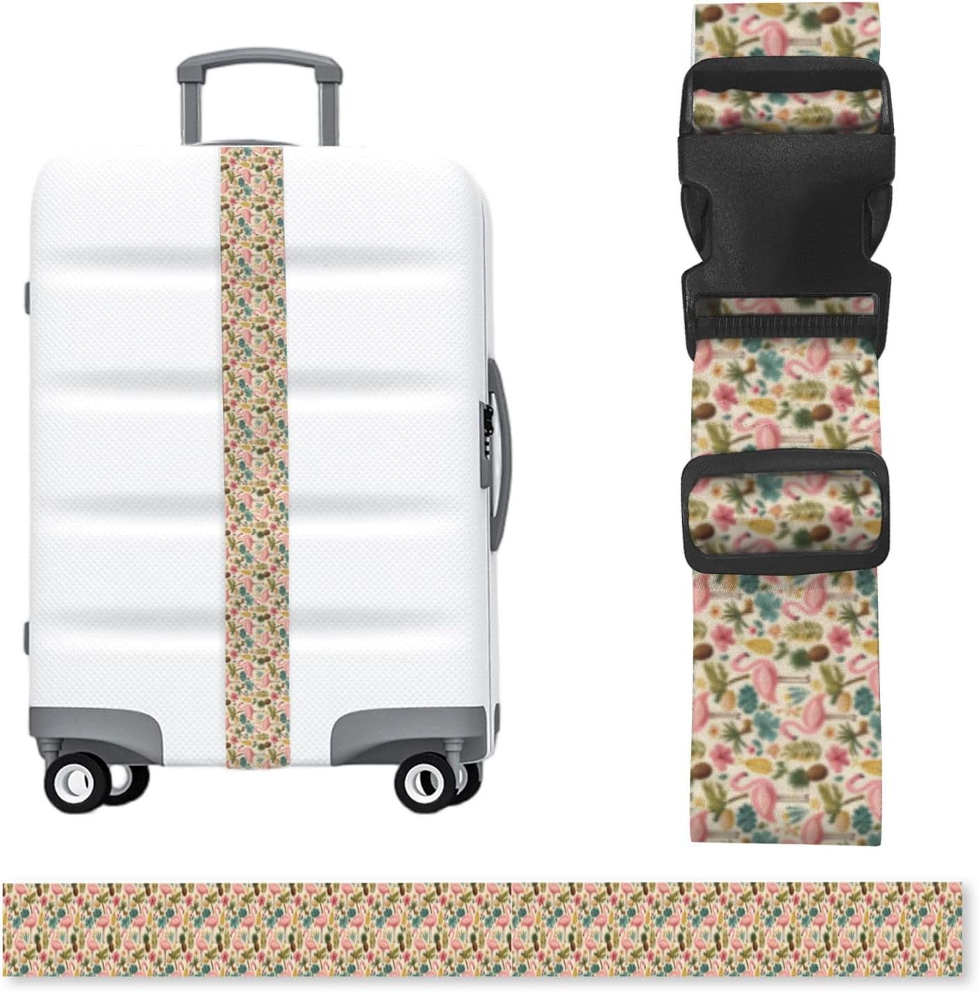 Adjustable Luggage Strap 79in-Tropical Flamingo (7)