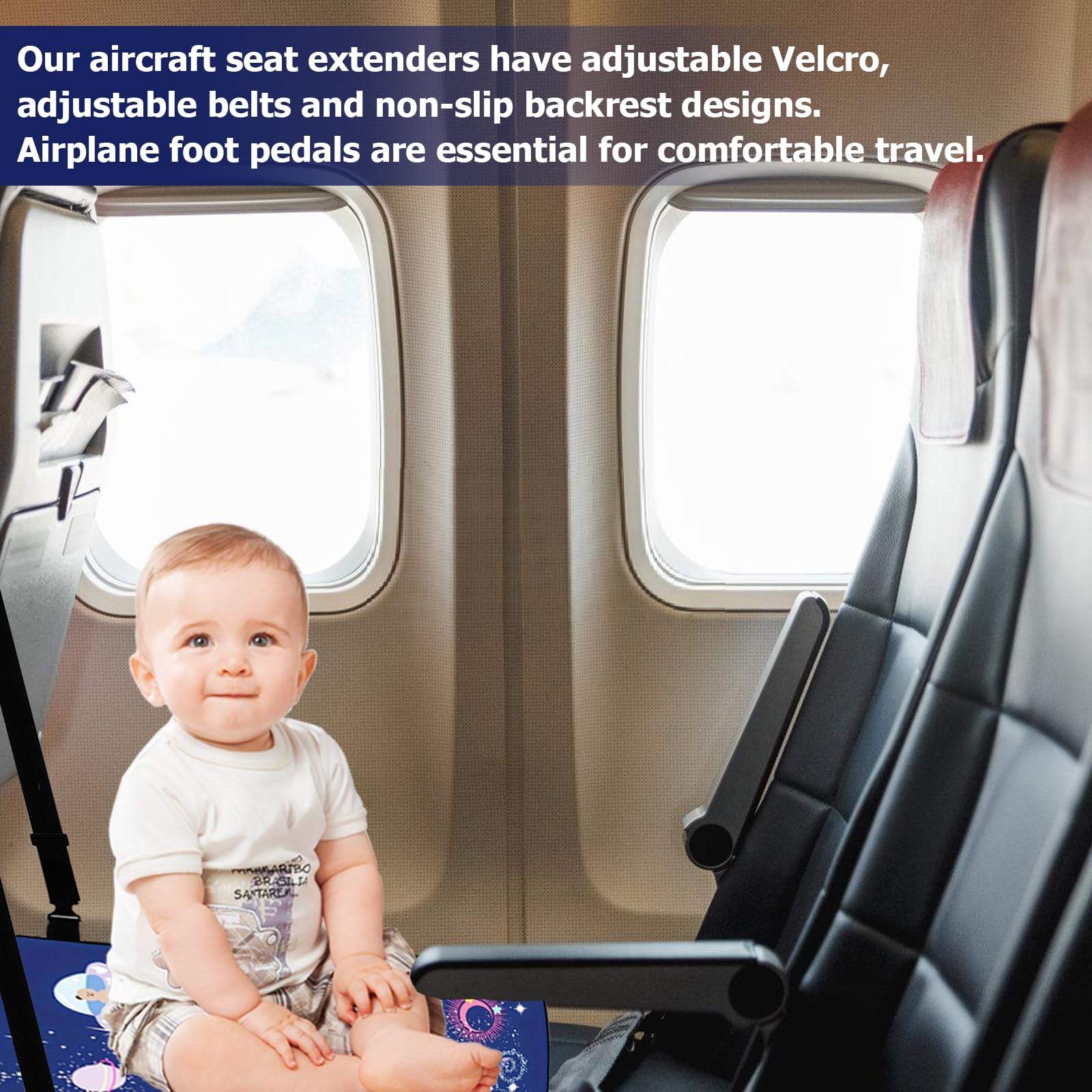 Estensione del sedile dell'aereo per bambini: 79 x 44 cm Poggiapiedi in aereo per bambini per viaggio, lettino da viaggio pieghevole e portatile per aereo, accessori da viaggio, cielo stellato