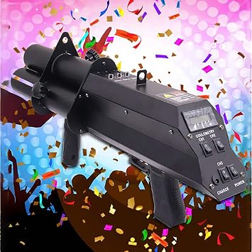 Bar And Nightclub Props Handheld Firework Gun Stage Electronic Three-Shot Salute Wedding Colored Paper Courtesy Flower Atmosphere Gun Suitable For DJ Disco Prom Wedding Effect