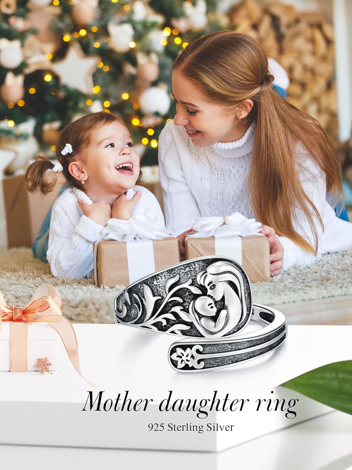 Midari Sun and Moon/Bee/Celtic/Life of Tree/Lotus Spoon Ring for Women 925 Sterling Silver Adjustable Ring Open Ring for Women Men Halloween Birthday Gift - Image 6