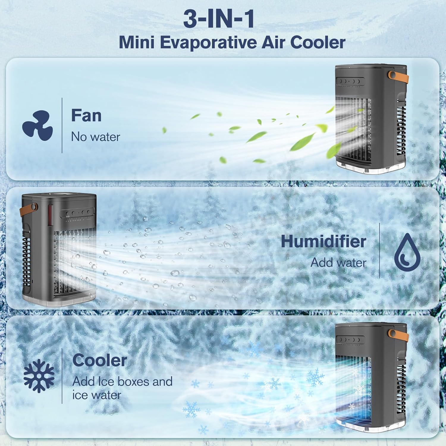 Upgraded 5 In 1 Small Portable Air Conditioner With 2 Ice Pa...