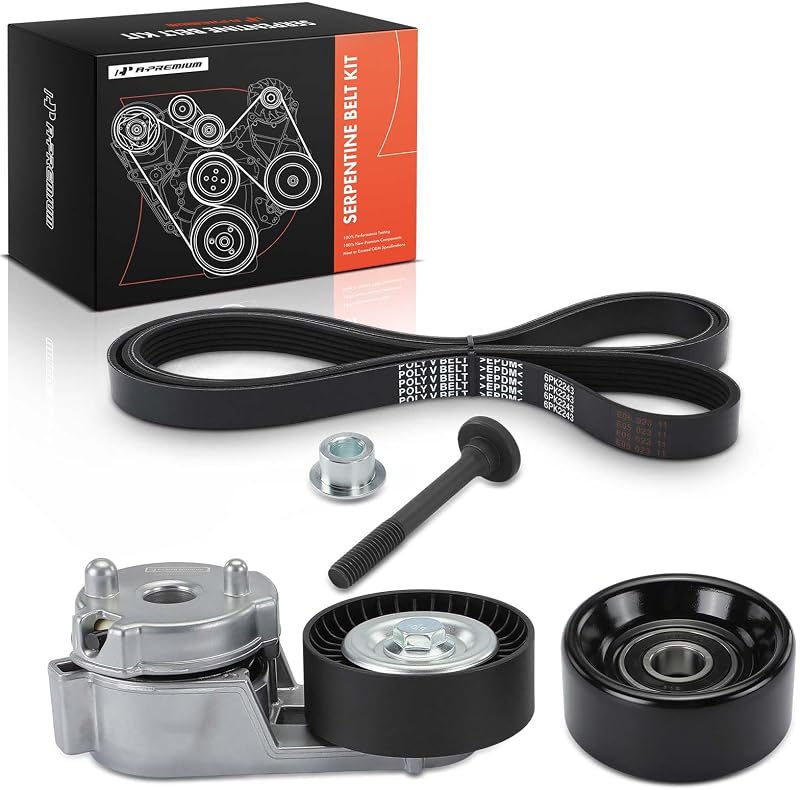 Kit de correia serpentina, tensionador e polia A-Premium para Jeep 4.0L com ar-condicionado
