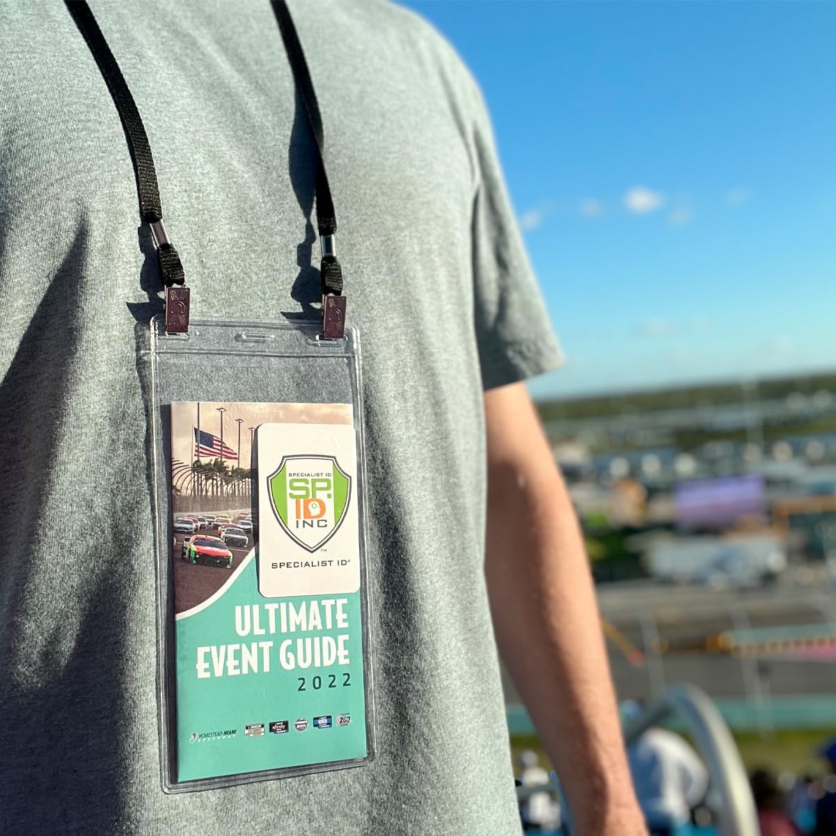 5 Pack - Extra Large 4 x 8 Inch Ticket & Event Credential Badge Holders with No Twist Double Sided Lanyards with Two Bulldog Clips, by Specialist ID (Black) - Image 3